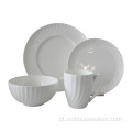 White Stoneware Simples e Elegante Dinnerset Cerâmica Hotel